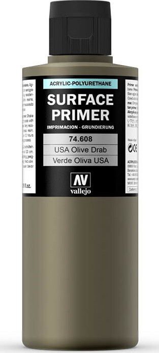 Vallejo - Surface Primer - Usa Olive Drab 200 Ml
