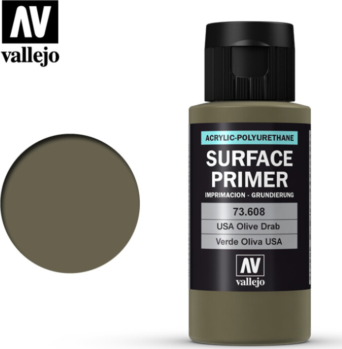 Vallejo - Surface Primer - Usa Olive Drab 60 Ml