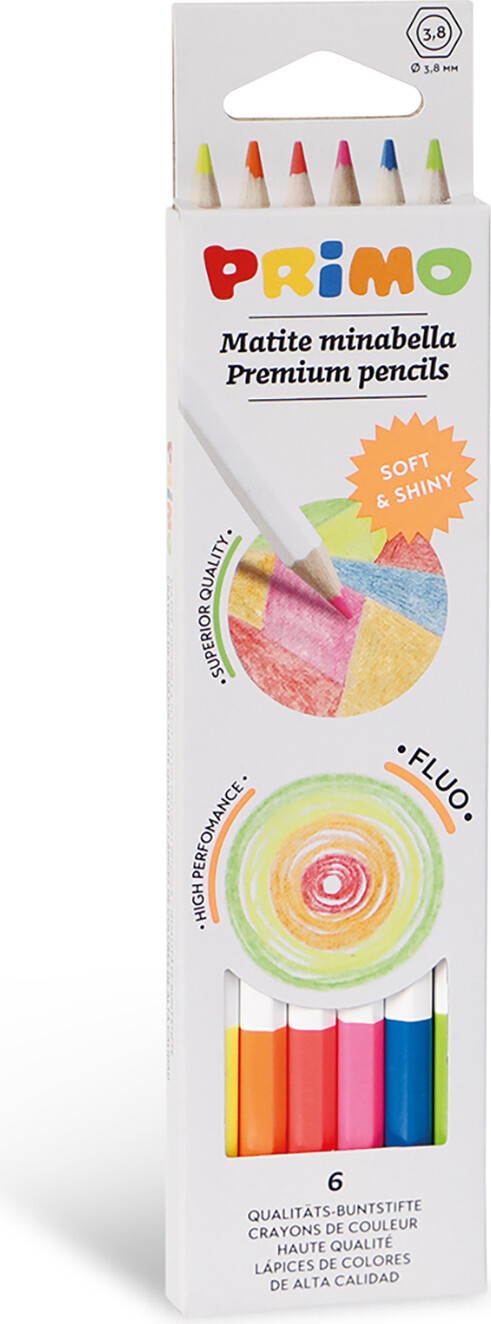 Primo - Farveblyanter 6 Stk - Minabella - Neon