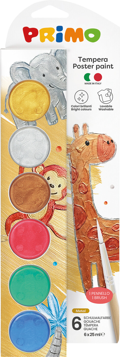 Primo - Plakatmaling 6 Bøtter 25 Ml - Metallic