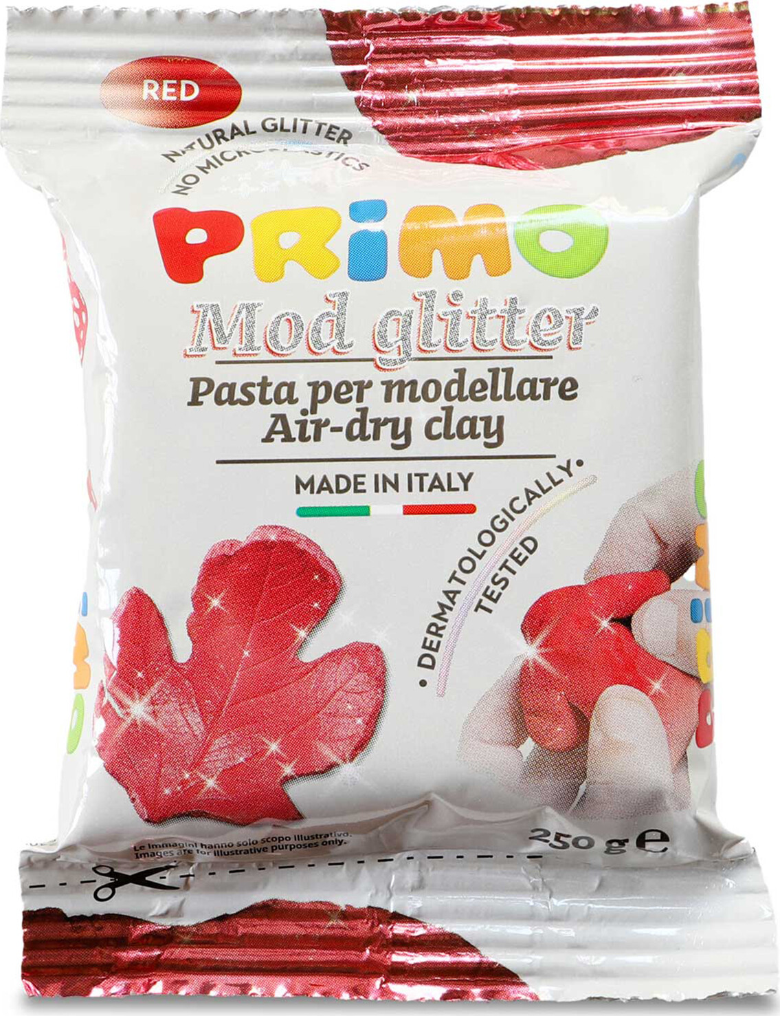 Primo - Selvhærdende Ler 250 G - Rød Glimmer