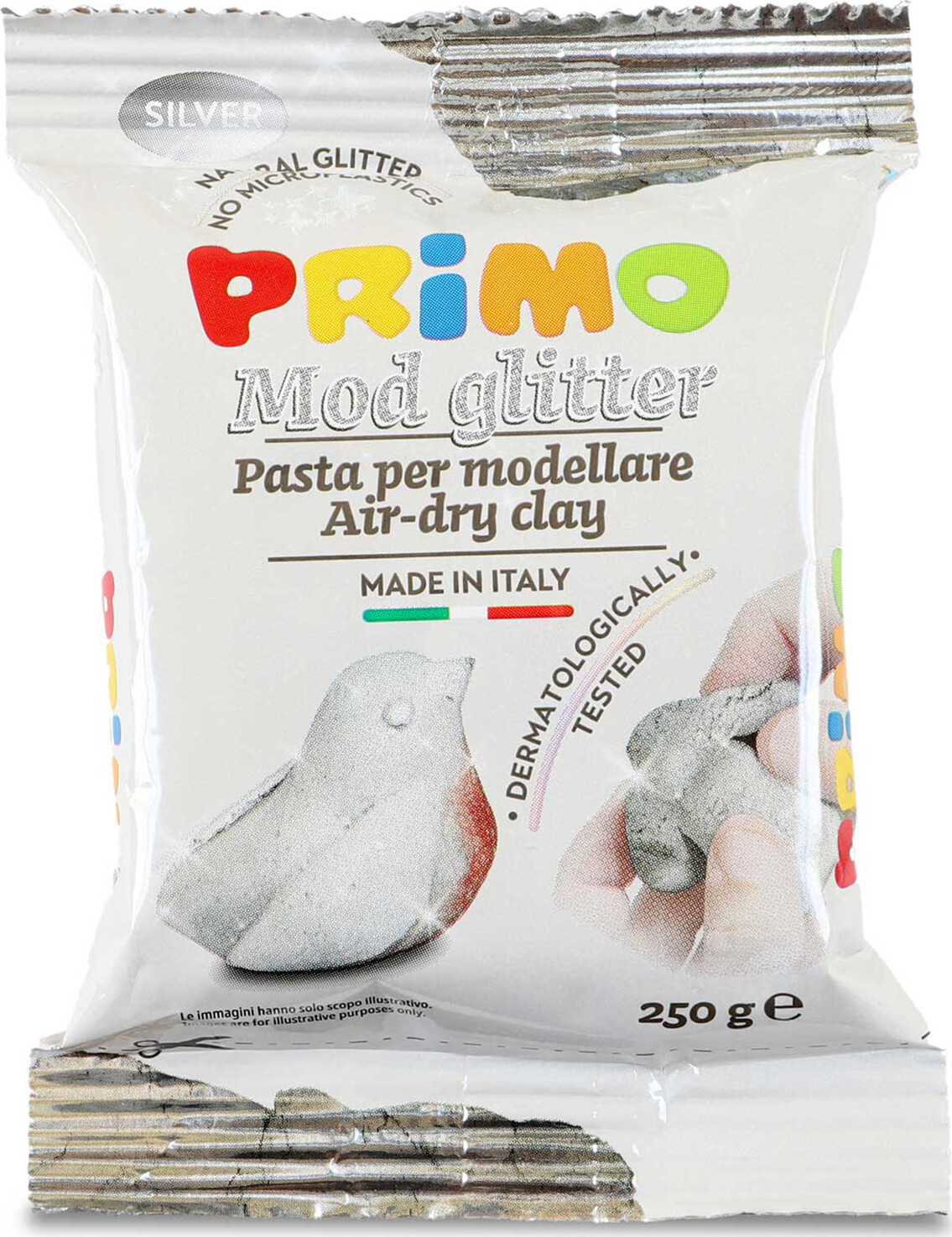 Primo - Selvhærdende Ler 250 G - Sølvfarve