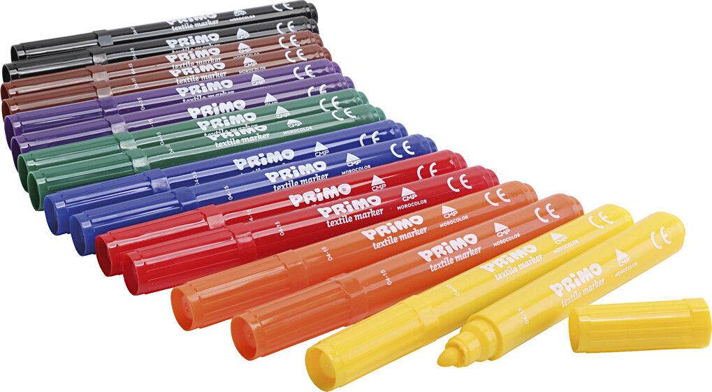 Primo Tekstiltuscher - Assorterede Farver - 12x8 Stk.