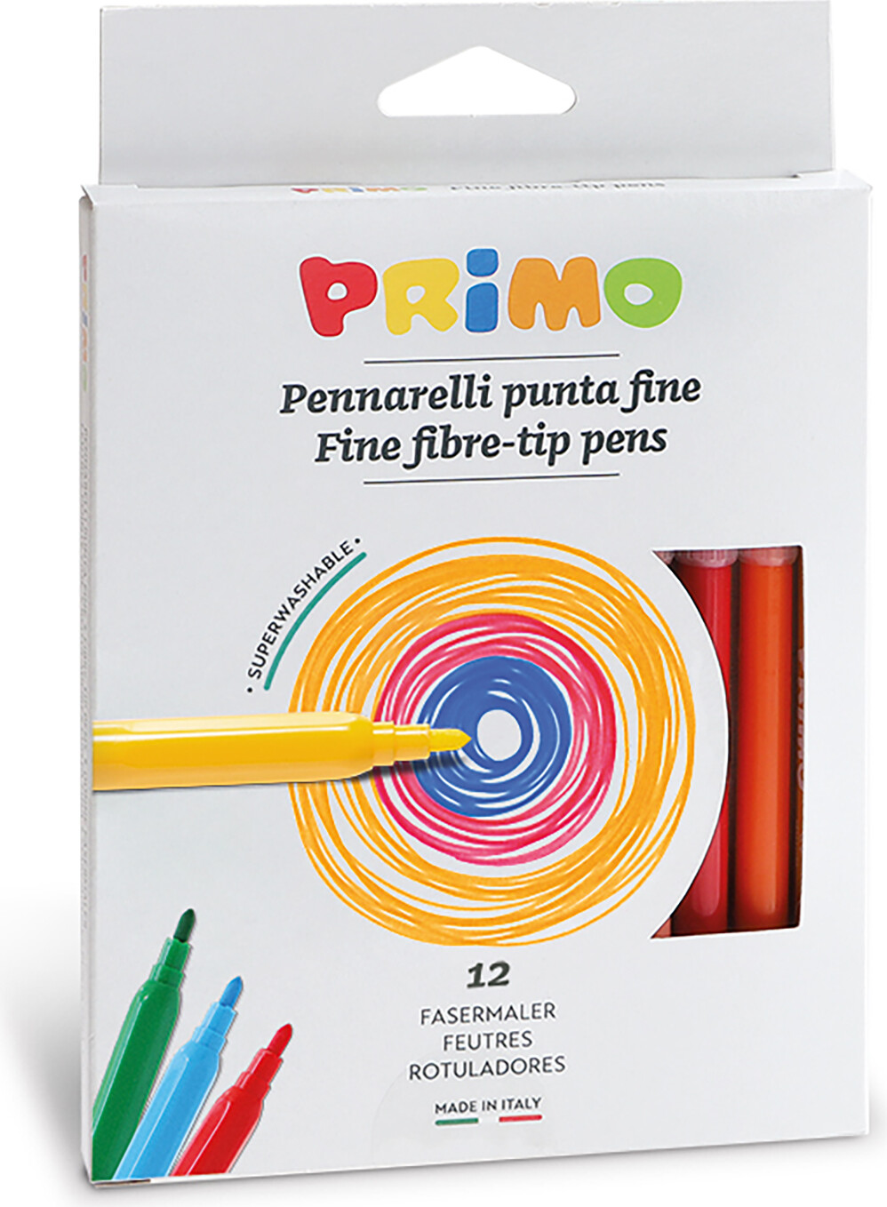 Primo Fiberpenne Fine 12-sæt (3 år+)