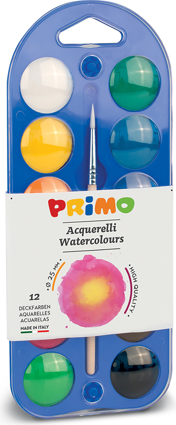 Primo - Vandfarve Palette 12 Farver - S