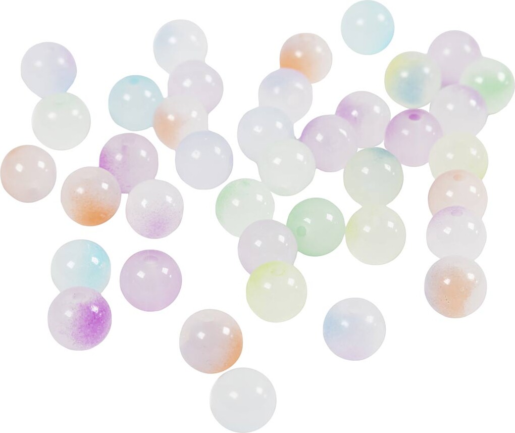 Prinsesseperler - ø 8 Mm - Hulstr. 1,5 Mm - Ca. 900 Stk. - Assorterede Farver - 600 G billede