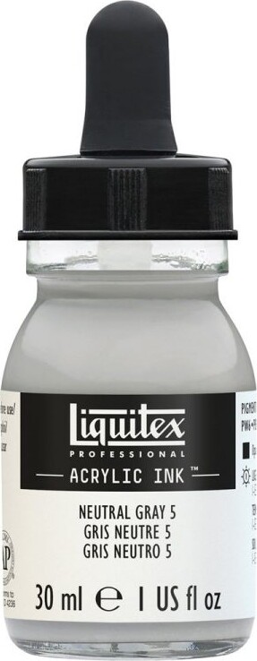 Liquitex - Acrylic Ink Blæk - Neutral Grey 5 30 Ml