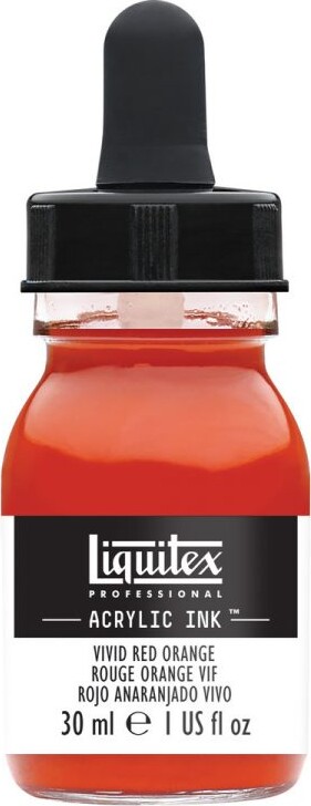 Liquitex - Acrylic Ink Blæk - Vivid Red Orange 30 Ml