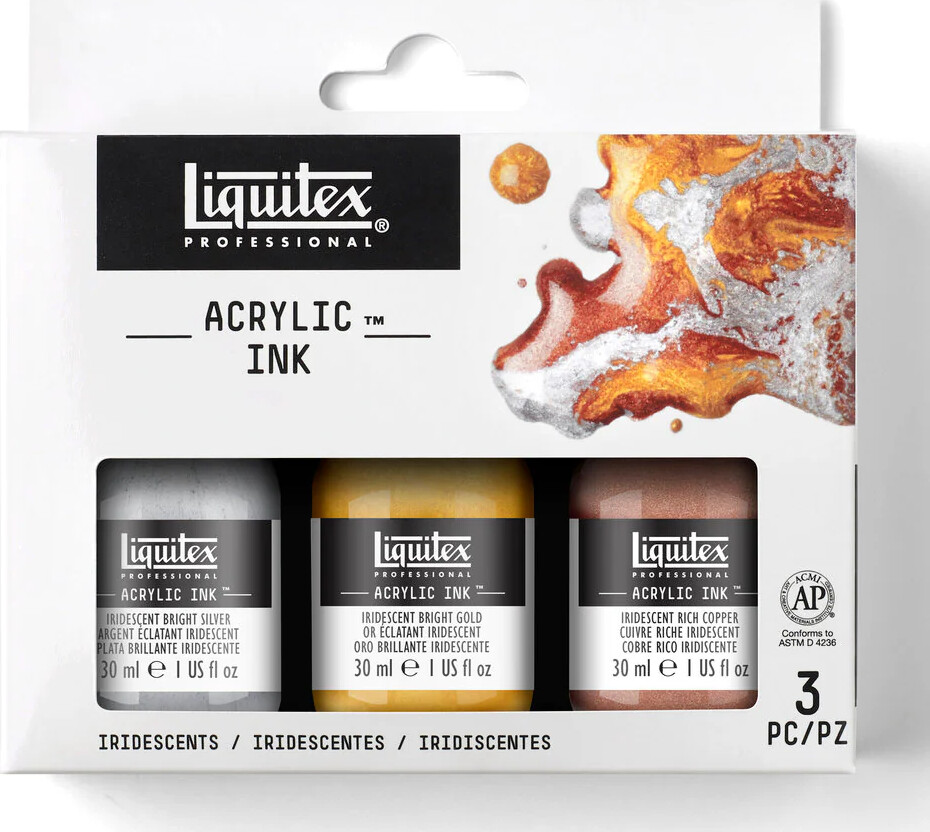Liquitex - Acrylic Ink - Akryl Blæk - Iridescent Set 3-pak