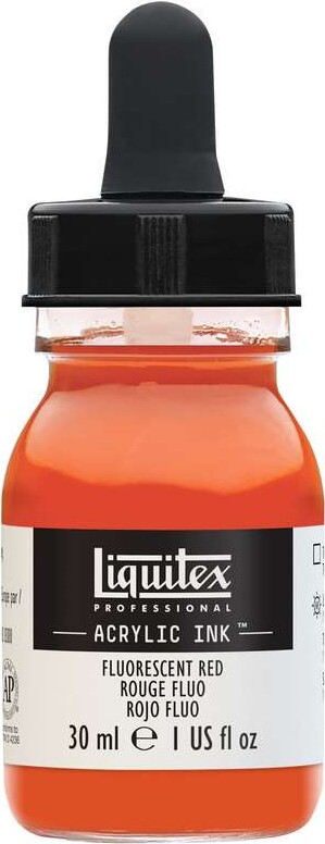 Liquitex - Acrylic Ink Blæk - Fluorescent Red 30 Ml