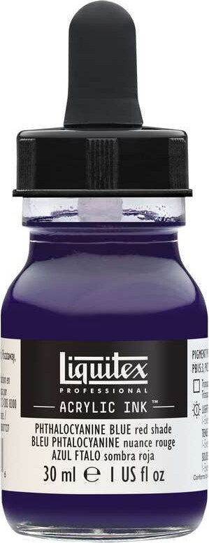 Liquitex - Acrylic Ink Blæk - Phthalocyanine Blue - Red Shade 30 Ml