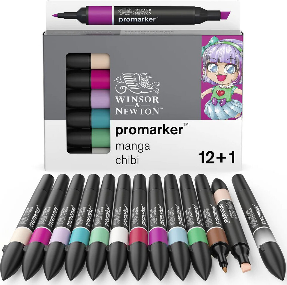 Winsor & Newton - Promarker - 12+1 Dele - Manga Chibi