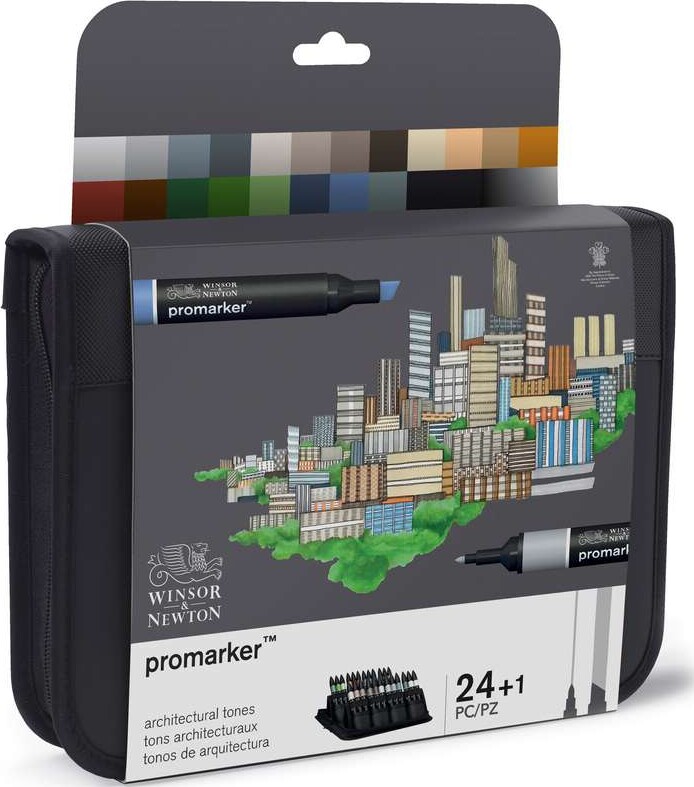 Winsor & Newton - Promarker Tusser - 24+1 Stk. - Architectural Tones