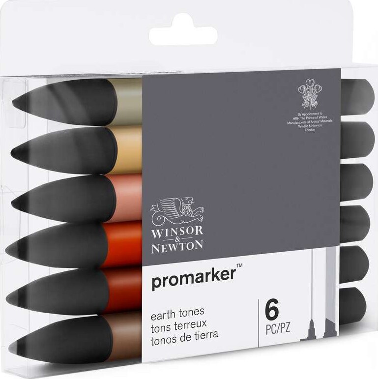 Winsor & Newton - Promarker Tusser - Jord Toner - 6 Farver