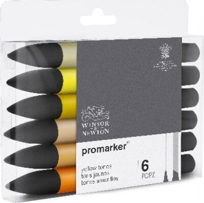 Winsor & Newton - Promarker Tusser - Gule Toner - 6 Farver