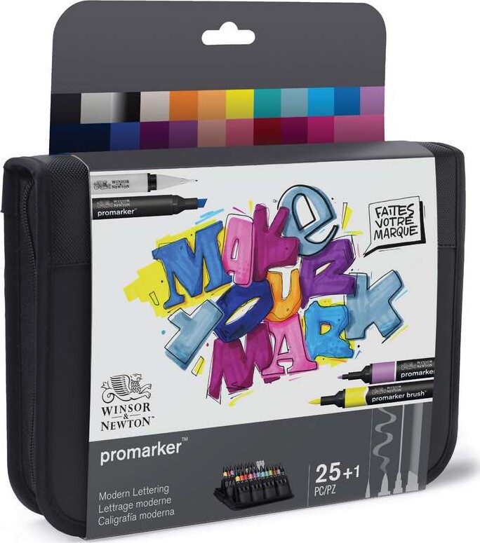 Winsor & Newton - Promarker Sæt - Modern Lettering - 26 Stk