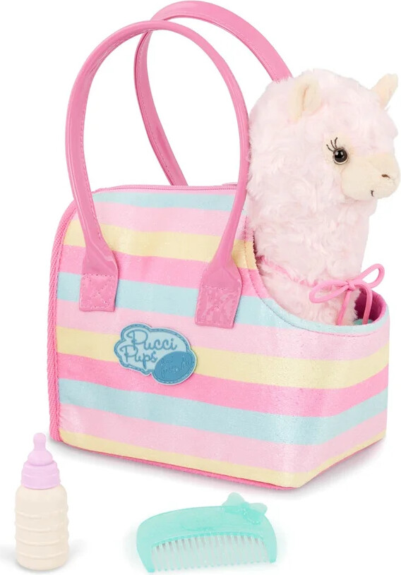 Pucci Pups - Lama Bamse I Stribet Taske