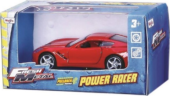 Maisto - Power Racer Bil - Pull Back - 11 Cm - Assorteret