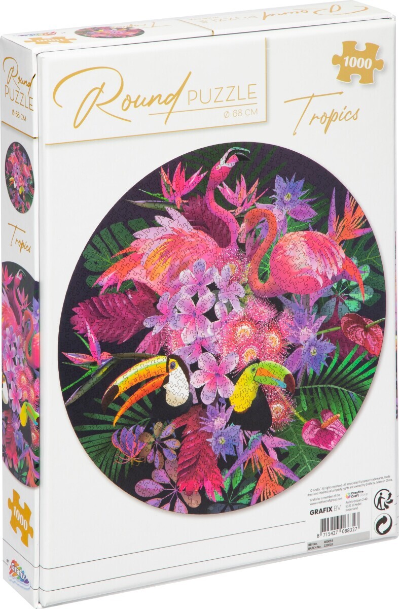 Tropisk Puslespil - Rundt - 1000 Brikker - Grafix