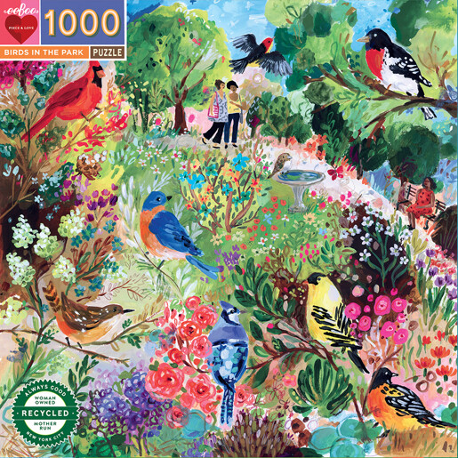 Eeboo Puslespil - 1000 Brikker - Fugle