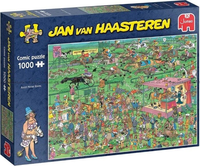 jumbo Jan Van Haasteren Puslespil - 1000 Brikker Hestevæddeløb