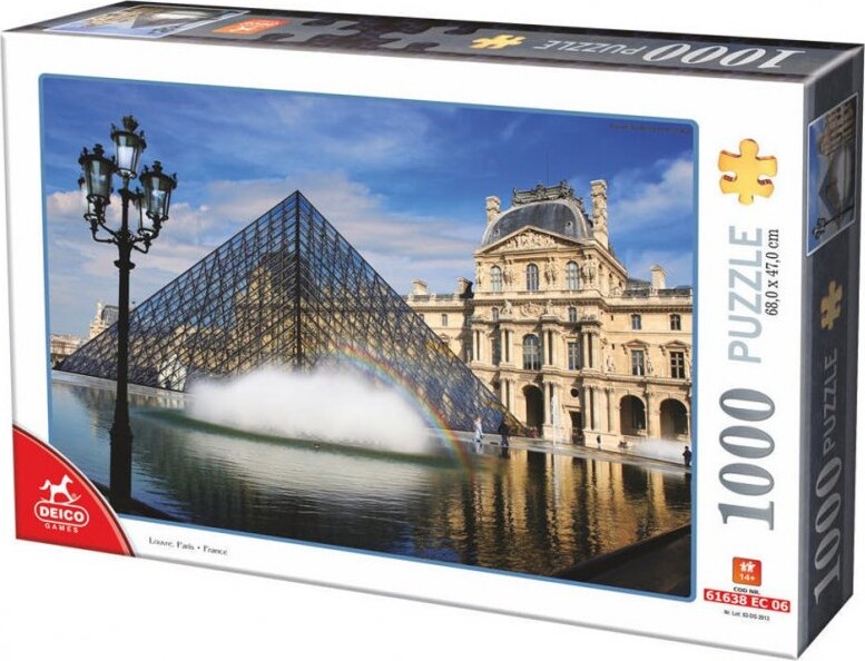 Puslespil Med 1000 Brikker - Louvre I Frankrig