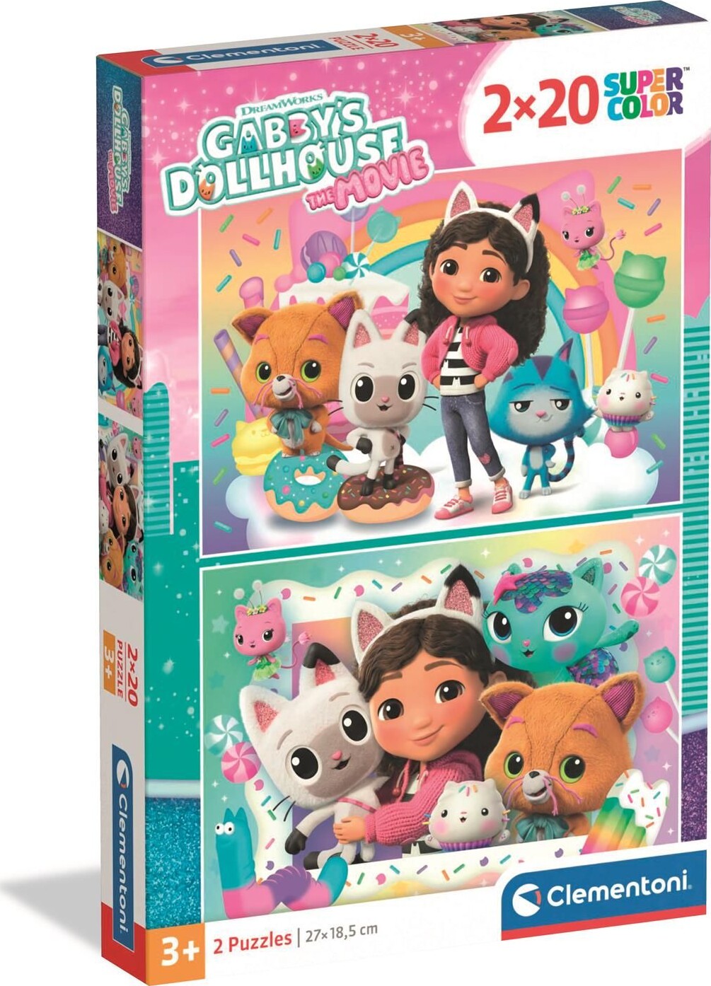 Clementoni - Gabby's Dollhouse Puslespil - 2x20 Brikker - Movie