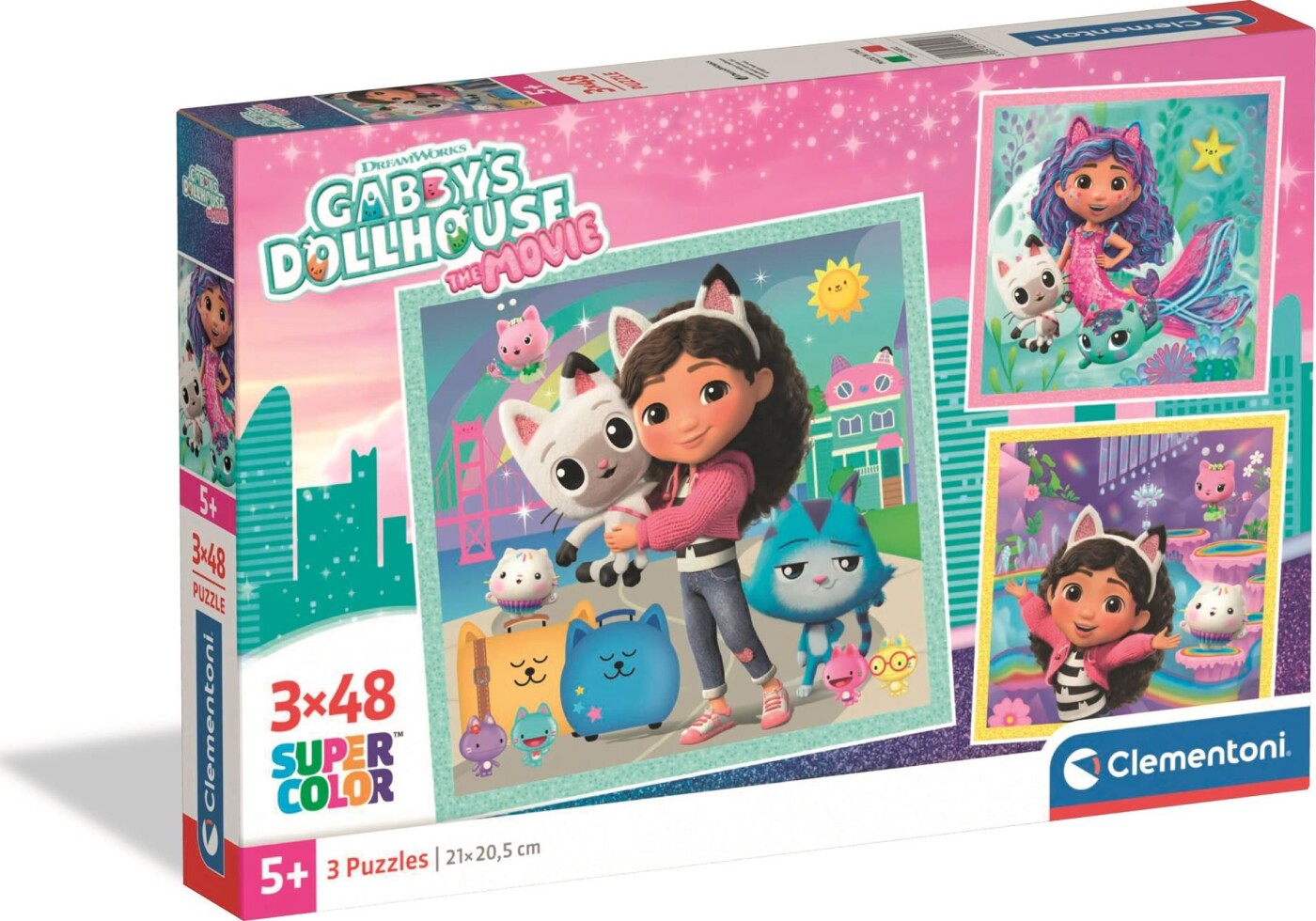 Clementoni - Gabby's Dollhouse Puslespil - 3x48 Brikker - Movie