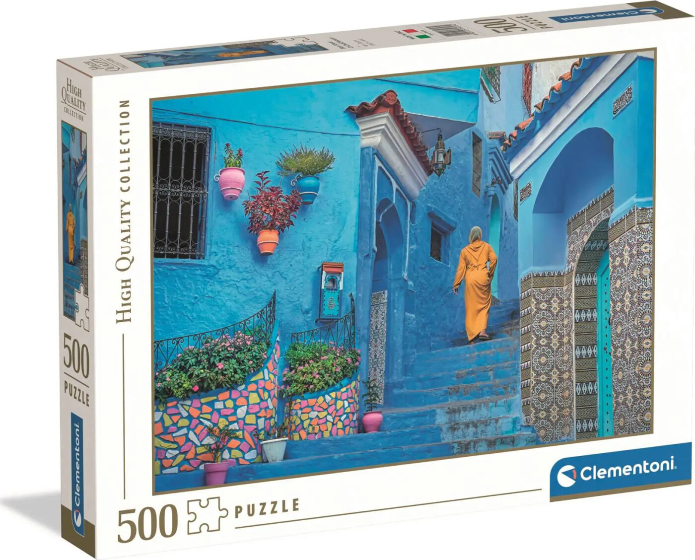 Clementoni - Blue Street Of Chefchaouen Puzzle - 500 Brikker