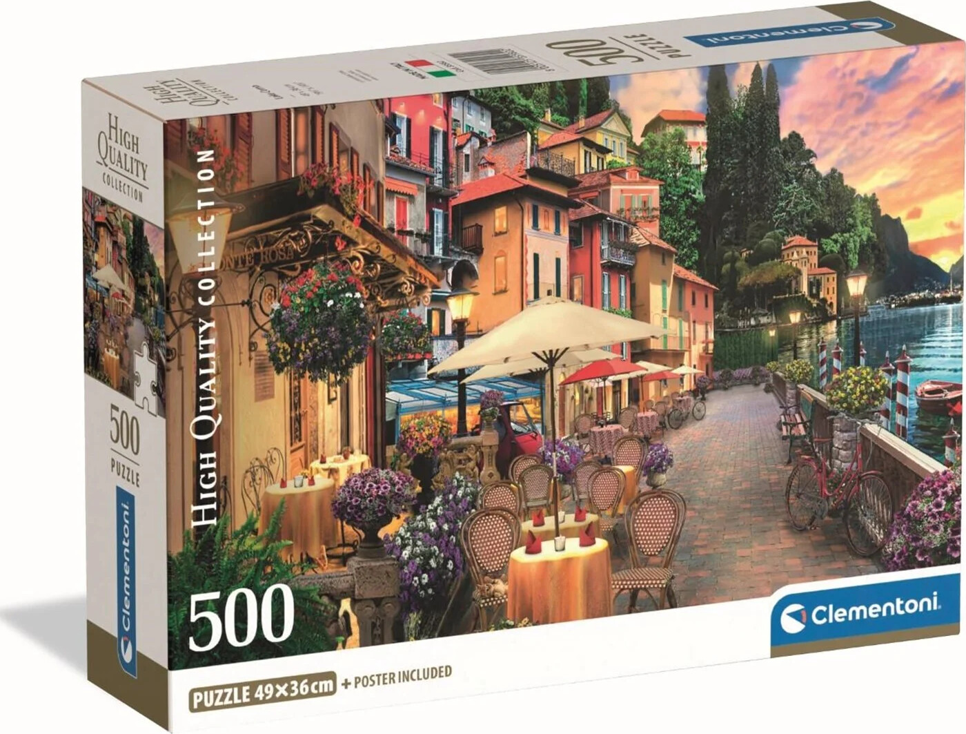 Clementoni - Lake Como Puzzle - 500 Brikker - Hqc Puslespil
