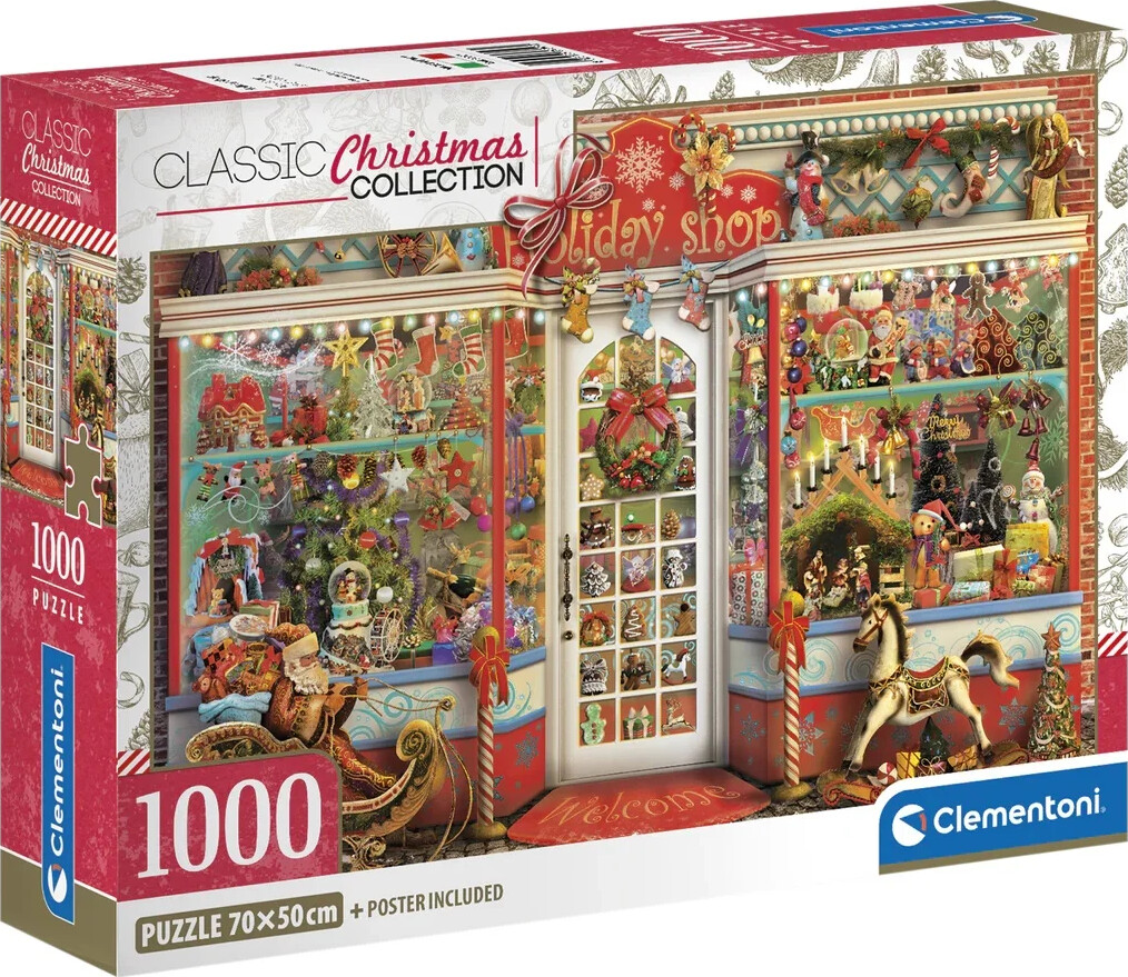 Clementoni Puslespil - Holiday Shop - High Quality - 1000 Brikker
