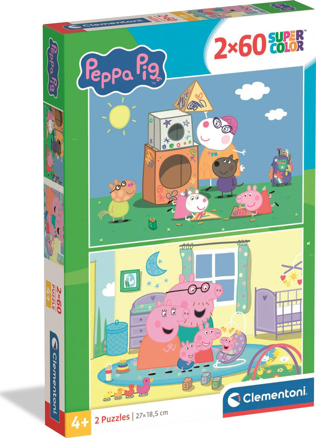 Clementoni - Peppa Pig Puzzle - 2x60 Brikker - Gurli Gris Puslespil billede
