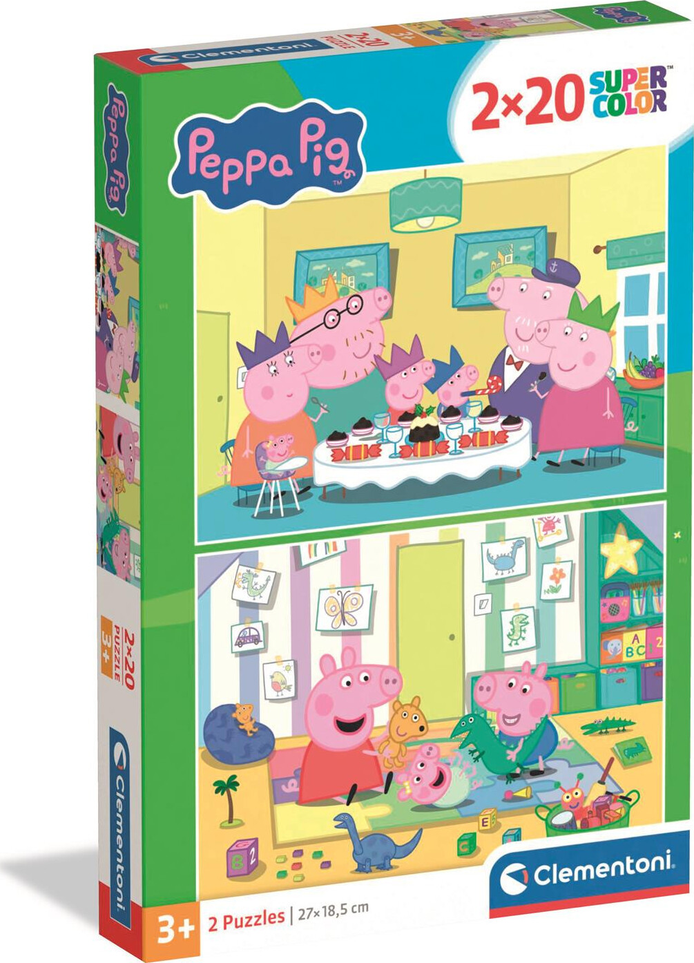 Clementoni - Peppa Pig Puzzle - 2x20 Brikker - Gurli Gris Puslespil billede