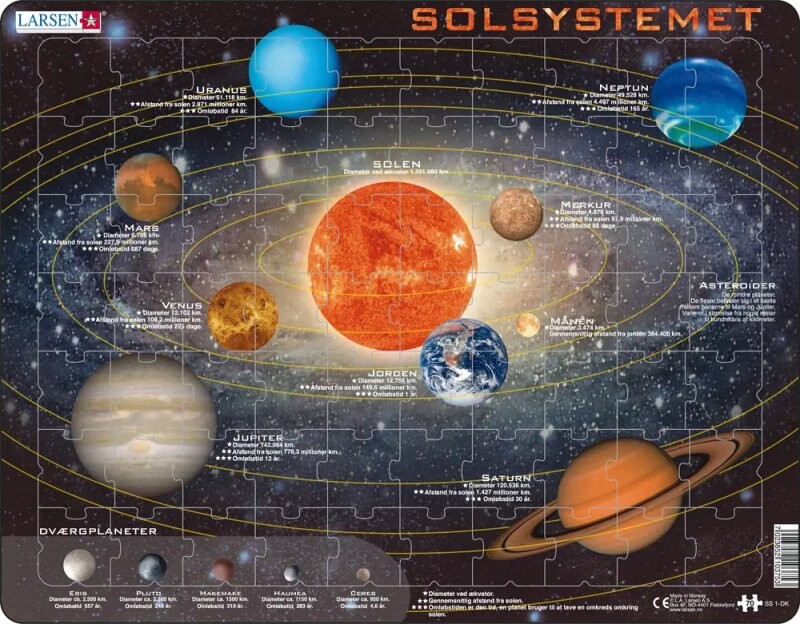 Larsen Puslespil - Solsystemet - 70 Brikker