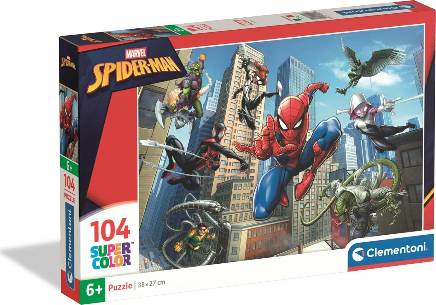 Clementoni - Spider-man Puzzle - 104 Brikker - Marvel Puslespil billede