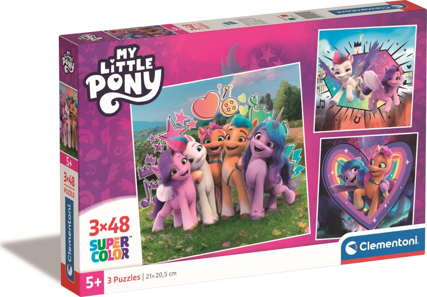 My Little Pony Puslespil - Super Color - 3x48 Brikker - Clementoni
