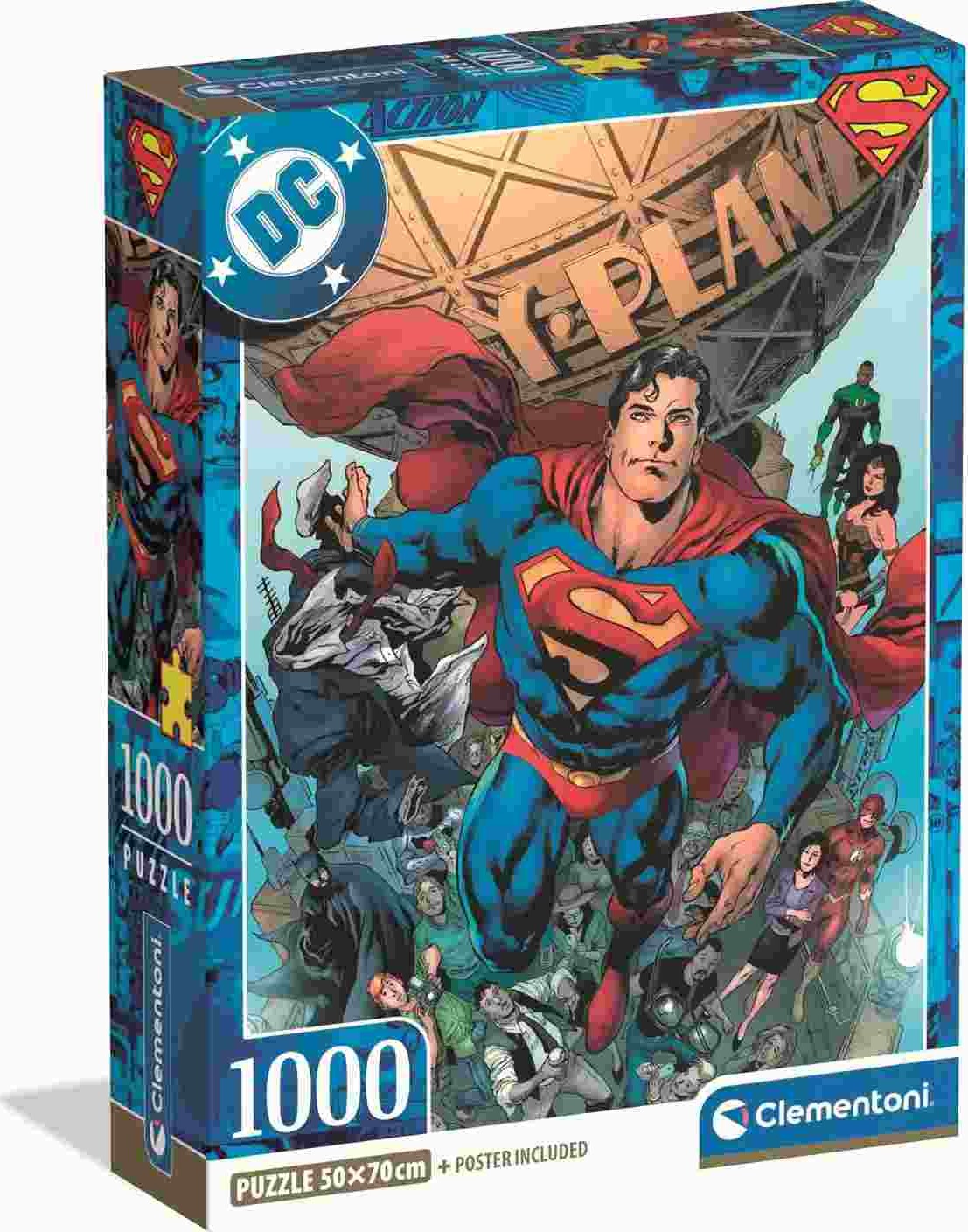 Clementoni Puslespil - Superman 1 - Compact - 1000 Brikker