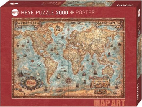 Puslespil - The World - Med 2000 Brikker - Heye