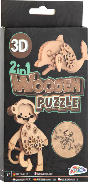 3d Puslespil I Træ - 2-i-1 - Grafix
