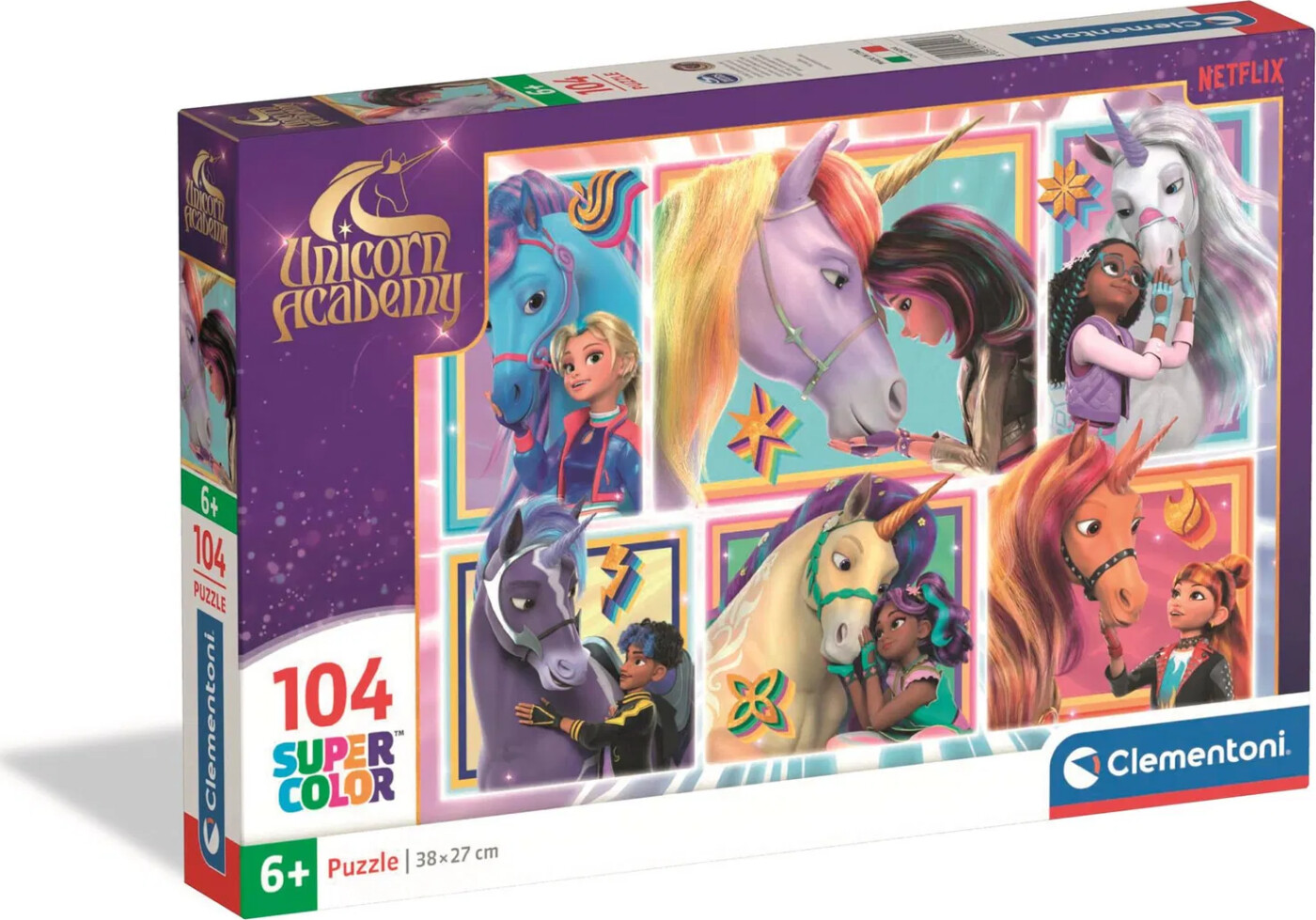 Clementoni Puzzle Unicorn Academy - 6 Portraits 104pcs. Floor