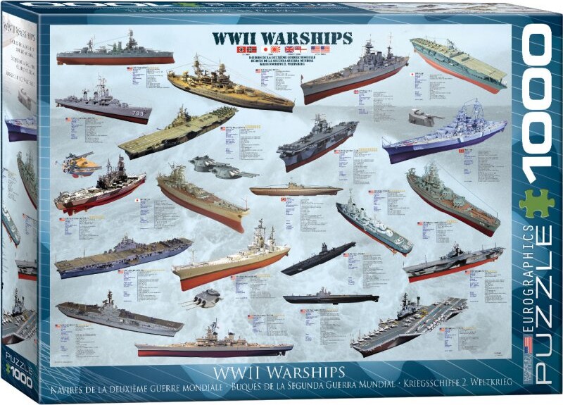 Puslespil Med 1000 Brikker - Krigsskibe Fra 2. Verdenskrig
