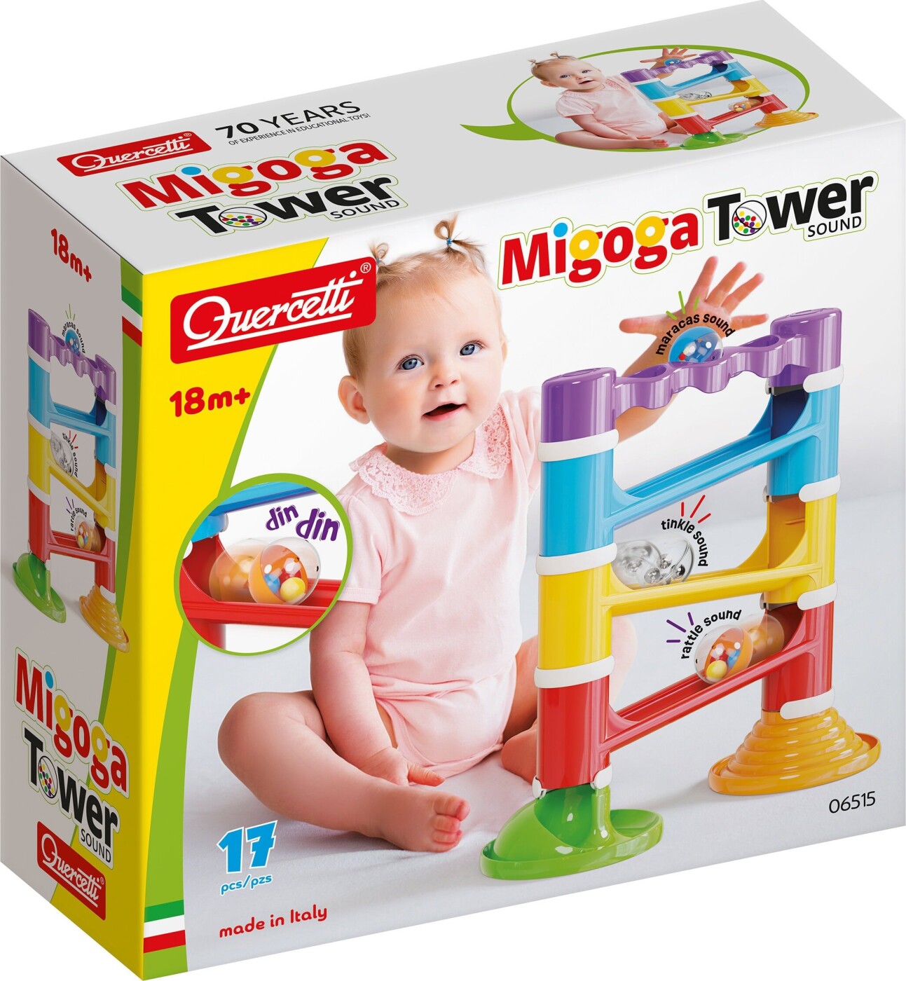 Quercetti - Migoga Tårn Med Lyd (17 Dele) - (qu-06515)