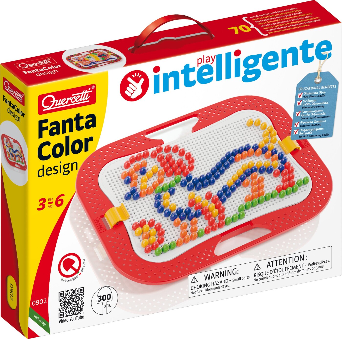 Quercetti - Stiftmosaik - Fanta Color Design Intelligente - 300 Dele