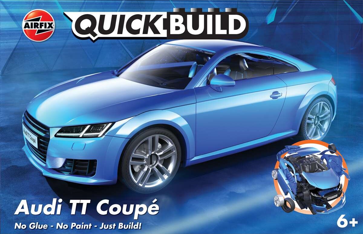 Airfix - Quickbuild Audi Tt Coupe Blue Model Bil Byggesæt - J6054