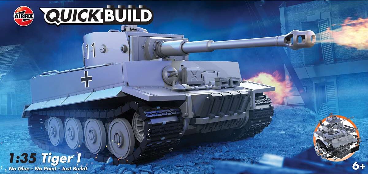 Airfix - Quikbuild Tiger I Modeltank Byggesæt - 1:35 - J6041