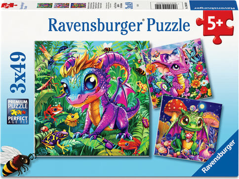 Ravensburger - Baby Garden Dragons Puslespil - 3x49 Brikker