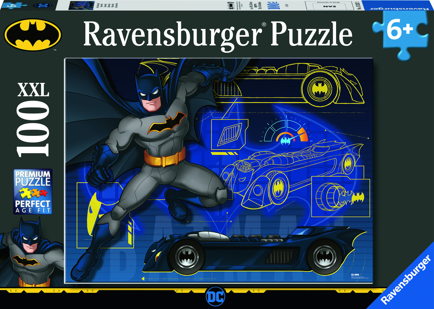 Se Batman Puslespil - Batmobil - 100 Xxl Brikker - Ravensburger hos Gucca.dk