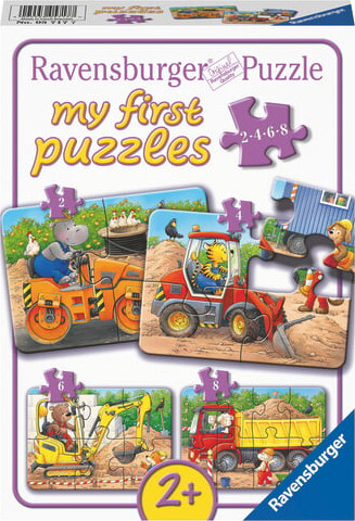 Ravensburger - Construction Site Animals - 2/4/6/8 Brikker