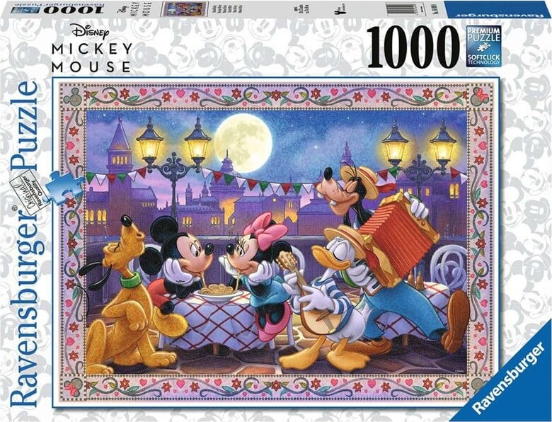 Billede af Disney Puslespil - Mickey Og Minnie Mosaic - 1000 Brikker - Ravensburger