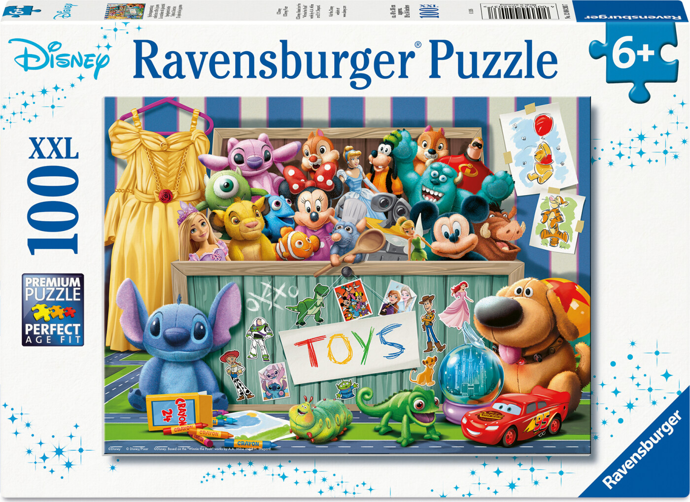 Ravensburger - Disney Pixar Multicharacter - 100 Xxl Brikker